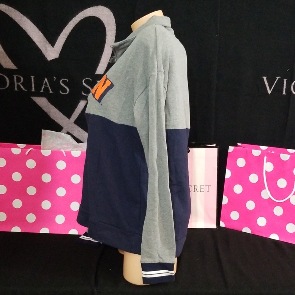 NWT! PINK VS AUBURN UNIVERSITY TIGERS 1/2 ZIP - Picture 3 of 7